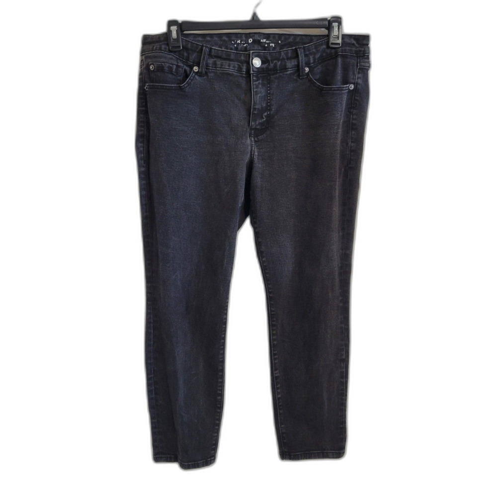 Torrid Dark Gray Washed Skinny Jeans Size 16R Premium Stretch Faded Black Denim
